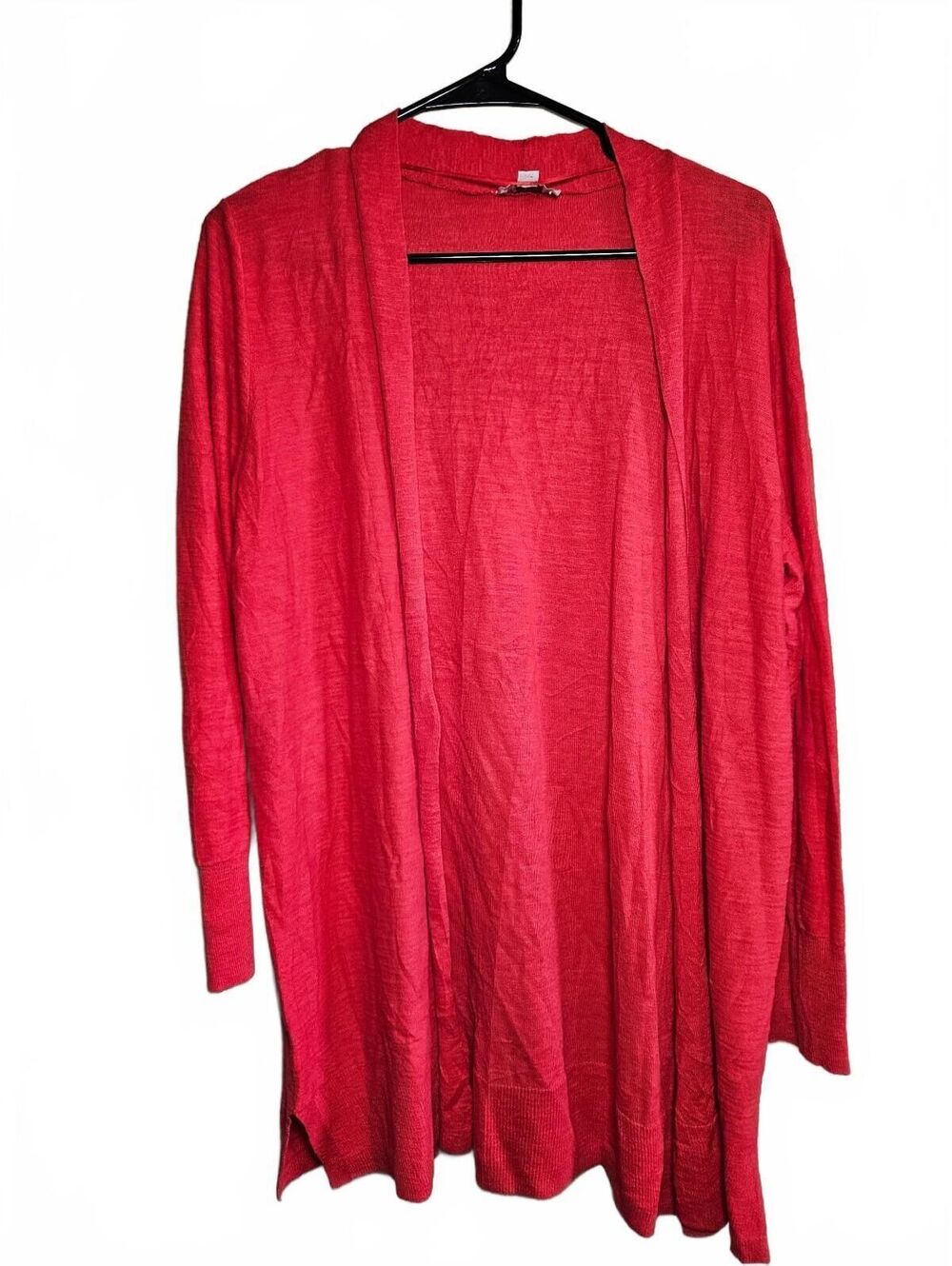 LOFT Outlet Petite Red Open Front Cardigan Sweater, Size LP